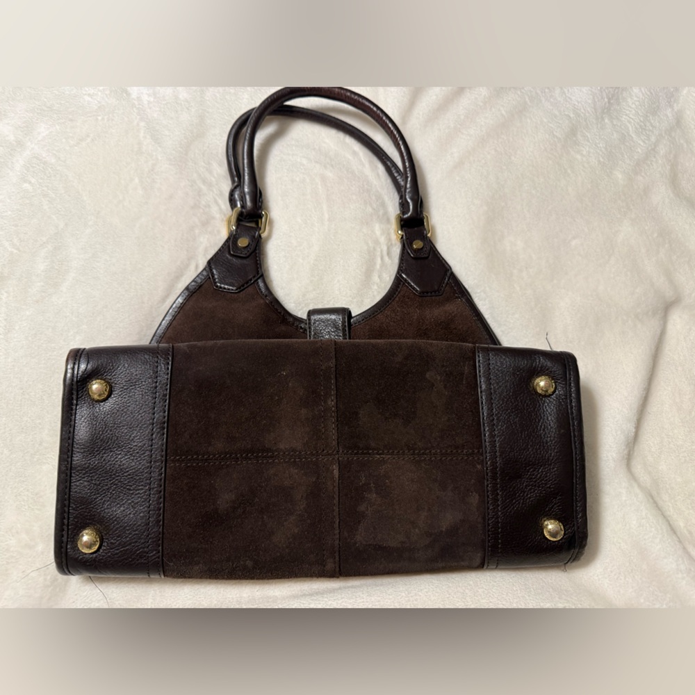 Michael Kors Hudson Suede  Brown Large Tote - Picture 4 of 6